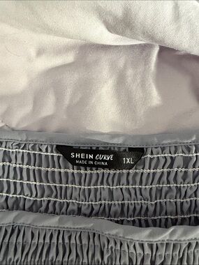 SHEIN Curve Grey Smocked Bandeau Top/mini dress